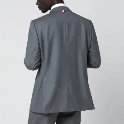 Thom Browne Grey Single-breasted Wool Jacket In Gray
