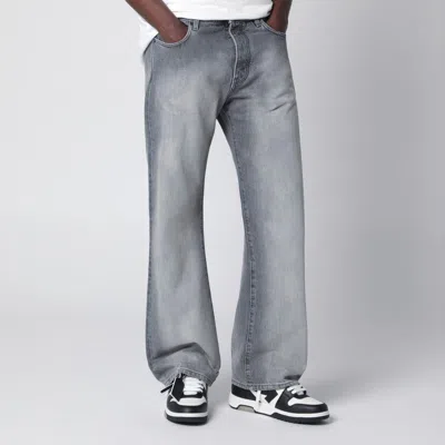 Off-white Grey Washed-effect Jeans In Gray