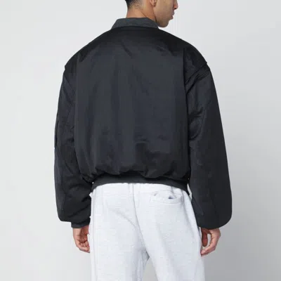 Entire Studios Grey Wool-blend Bomber Jacket With Zip Men In Black