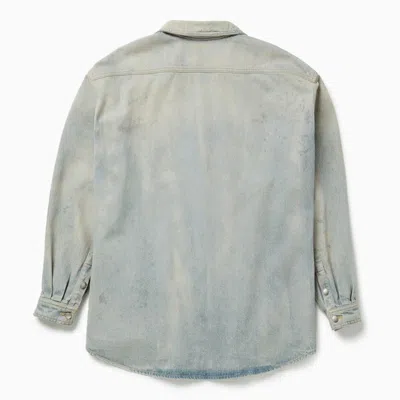 1989 Studio Denim Overshirt With Chest Pocket And Faded Wash In Blue
