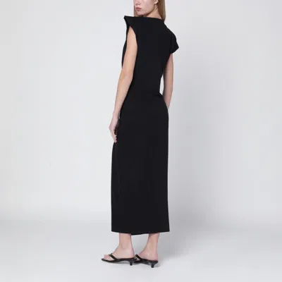 Isabel Marant Nadela Draped Midi Dress With Ruched Detail In Black