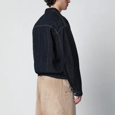 Dsquared2 Dark Wash Drawstring Jean Jacket In Black