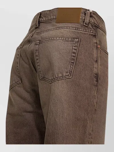 Our Legacy Denim Trousers Faded Effect Belt Loops Five Pockets In Brown