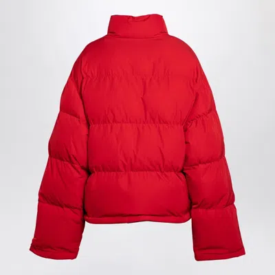 Balenciaga Reversible Red And Black Down Jacket In Technical Twill In Red