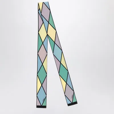 Valentino Geometric Pattern Lightweight Rectangular Scarf In Multi