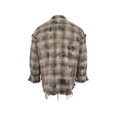 R13 Distressed Shirt In Brown