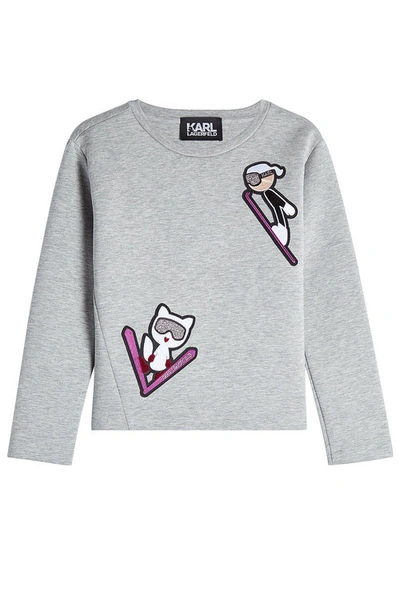 Karl Lagerfeld Sweatshirt With Patches In Grey