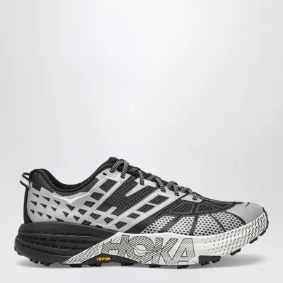 Hoka U Speedgoat 2ts Black Low Top Sneakers With Printed Laces And Logo Lettering On The Side In Tech Fab