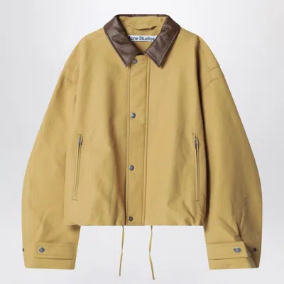 Acne Studios Mens Sand Beige Opado Double Cotton-satin Jacket In Brown