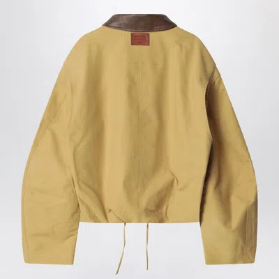 Acne Studios Mens Sand Beige Opado Double Cotton-satin Jacket In Brown
