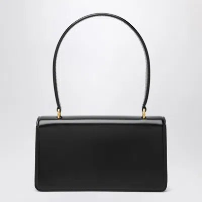 Valentino Vain Tote Bag In Shiny Calfskin With Metallic Vlogo Signature Detail