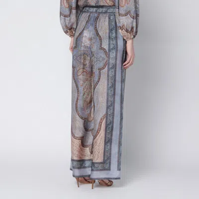 Zimmermann Wanderlust Multicolor Pants With Elastic Drawstring Waist And All-.over Print In Silk Woman