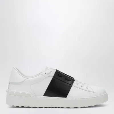 Valentino Calfskin Sneakers With Contrasting Bands And Rubber Studs In White