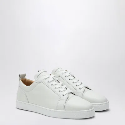 Christian Louboutin Louis Junior Spikes Cap-toe Full-grain Leather Sneakers In White