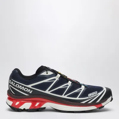 Salomon Xt-6 Blue Sneaker With Logo Applied On The Tongue And Chunky Sole In Fabric Unisex In Multi