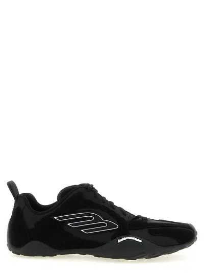 Balenciaga Black Canvas And Corduroy Monday Ultra Sneakers In Black