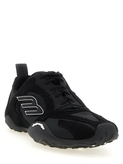 Balenciaga Black Canvas And Corduroy Monday Ultra Sneakers In Black