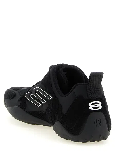 Balenciaga Black Canvas And Corduroy Monday Ultra Sneakers In Black