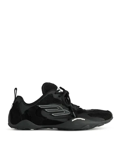 Balenciaga Black Canvas And Corduroy Monday Ultra Sneakers In Multi