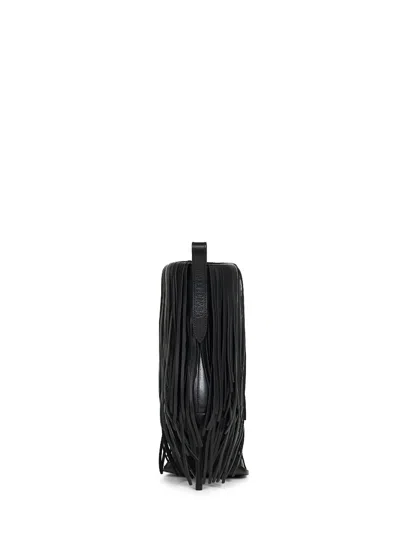 Balenciaga Avenue Fringe Ankle Boots Pointed Toe Pull Tab In Black