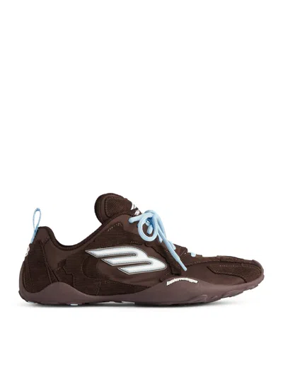 Balenciaga Women Brown Canvas And Corduroy Monday Ultra Sneakers In Multi