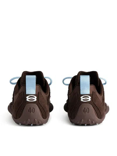 Balenciaga Women Brown Canvas And Corduroy Monday Ultra Sneakers In Multi