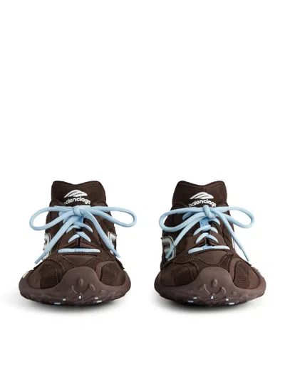 Balenciaga Women Brown Canvas And Corduroy Monday Ultra Sneakers In Multi