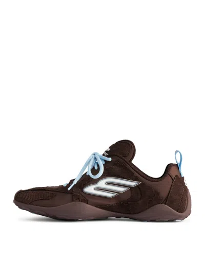 Balenciaga Women Brown Canvas And Corduroy Monday Ultra Sneakers In Multi