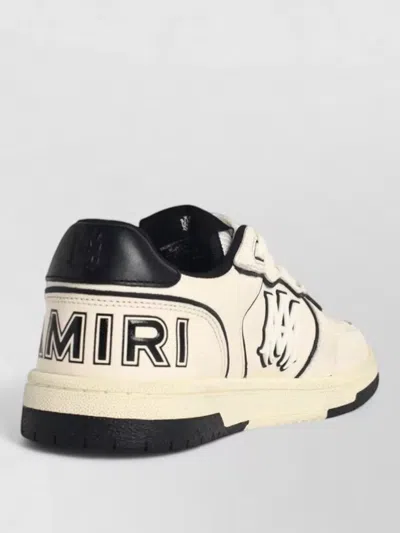 Amiri Newport White Sneakers Low Top With Logo Patch On The Side And Contrasting Heel With Leather Logo Le In White