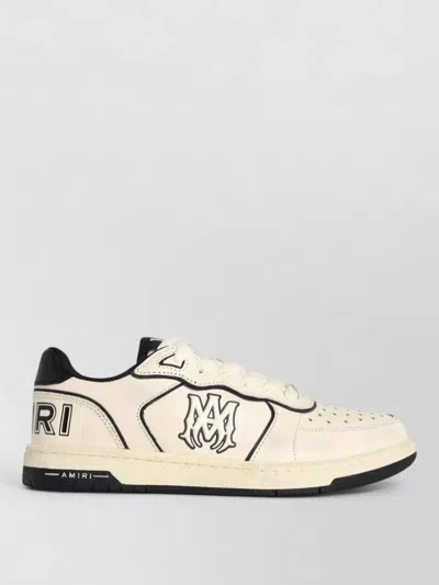 Amiri Newport White Sneakers Low Top With Logo Patch On The Side And Contrasting Heel With Leather Logo Le In White