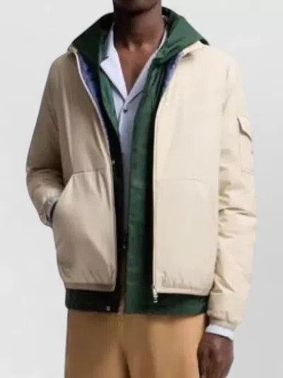 Moncler Beige Logo Patch Jacket In Neutral