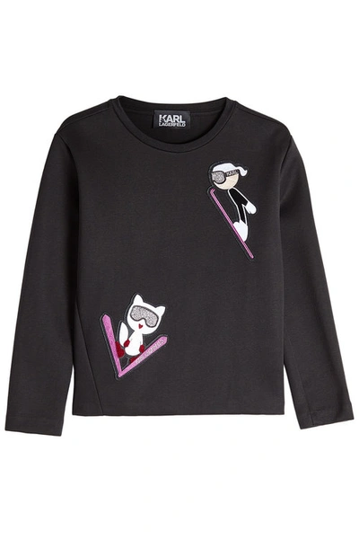 Karl Lagerfeld Sweatshirt With Patches In Black