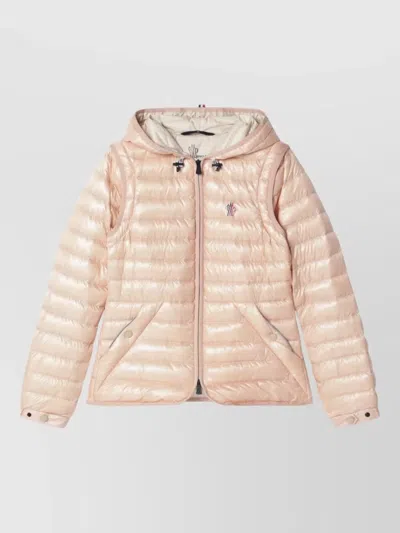Moncler Grenoble Karura Short Transformable Down Jacket Pink In Pink