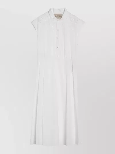 Valentino Broderie Anglaise-trimmed Cotton-poplin Midi Dress
