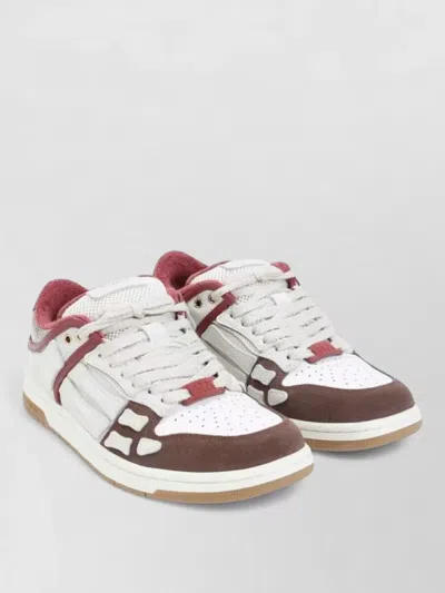 Amiri Brown Xl Skel Top Low Cow Leather Sneakers In Multi