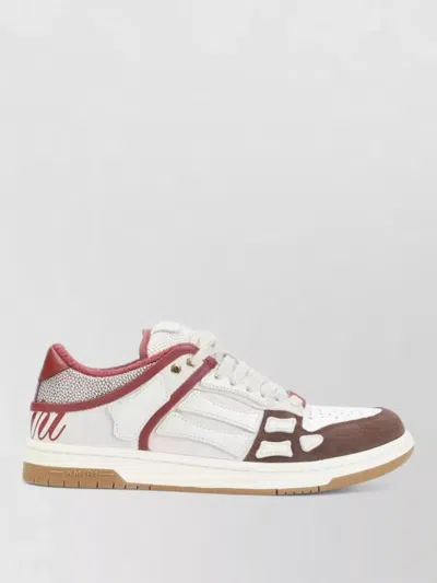 Amiri Brown Xl Skel Top Low Cow Leather Sneakers In Multi