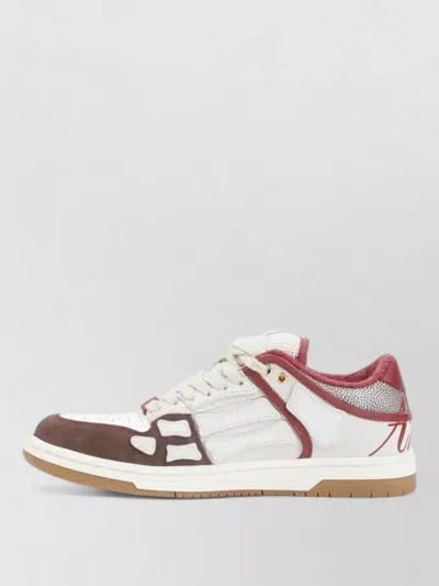 Amiri Brown Xl Skel Top Low Cow Leather Sneakers In Multi