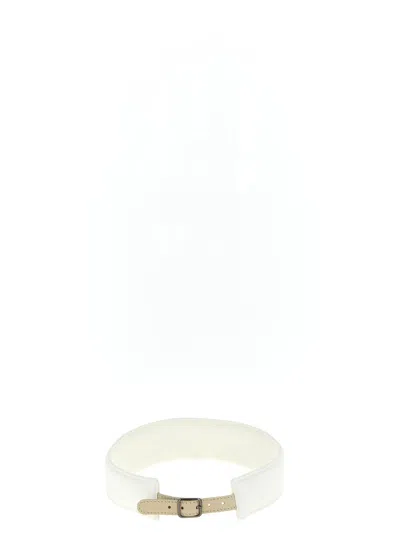 Brunello Cucinelli White Monile Solid Open Top Visor In White