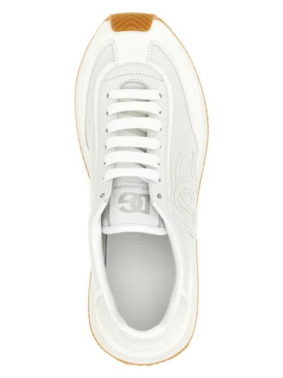 Dolce & Gabbana Men White Low Top Sneakers With Logo Patch On Tongue And Side In Leather Man