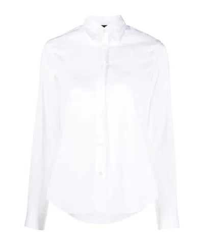 Aspesi Pointed Collar Long-sleeved Shirt In White