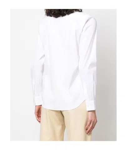 Aspesi Pointed Collar Long-sleeved Shirt In White