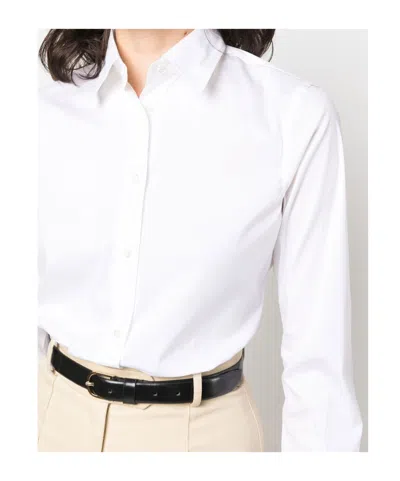 Aspesi Pointed Collar Long-sleeved Shirt In White