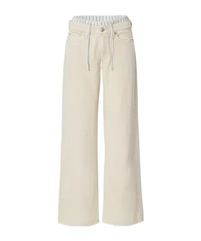 Rag & Bone Featherweight Saige Low Rise Full Boxer Straight Jeans In White