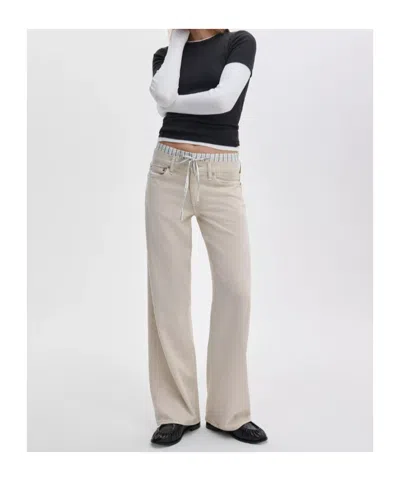 Rag & Bone Featherweight Saige Low Rise Full Boxer Straight Jeans In White