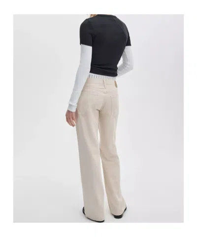Rag & Bone Featherweight Saige Low Rise Full Boxer Straight Jeans In White