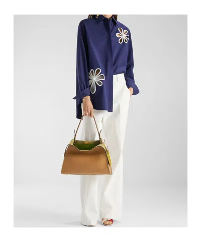 Fendi White Technical Canvas Straight-leg Trousers In White