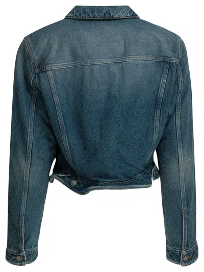 Acne Studios Wavy-construction Buttoned Denim Jacket In Blue
