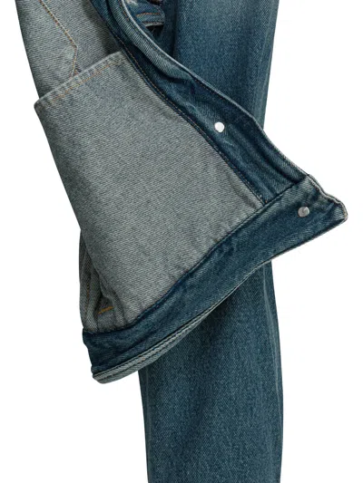 Acne Studios Wavy-construction Buttoned Denim Jacket In Blue