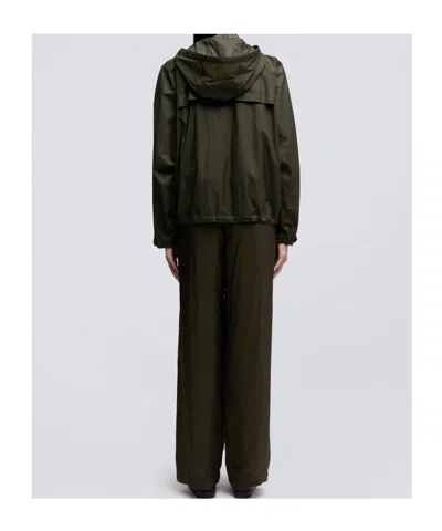 Aspesi Hooded Jacket Nylon Silk Long Sleeves In Brown