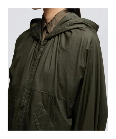 Aspesi Hooded Jacket Nylon Silk Long Sleeves In Brown